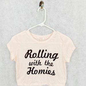 90’s Clueless “Rolling with the homies” crop tee